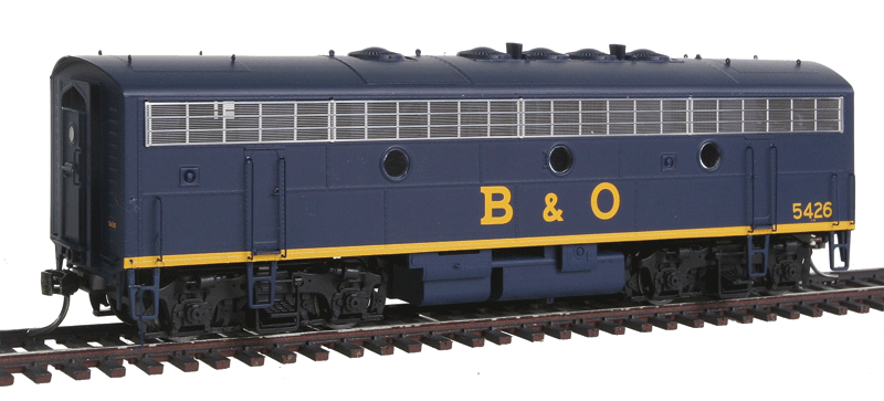 EMD F7B - Standard DC -- Baltimore & Ohio (Solid blue, yellow)