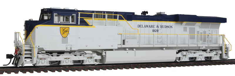 Famous Image Collector Series GE ES44AC - Tsunami Sound & DCC Equipped -- Delaware & Hudson (Fantasy Scheme, gray, blue, yellow)