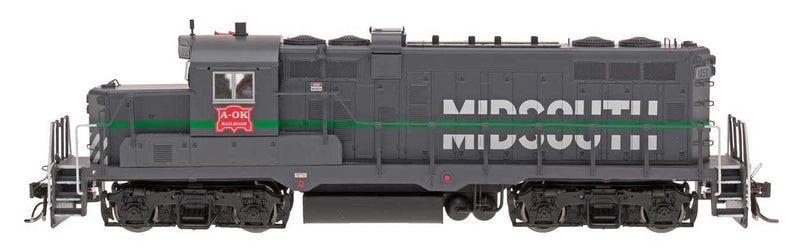 Paducah GP10 w/LokSound & DCC -- Arkansas-Oklahoma Railroad (Ex-MidSouth, gray, white, green)