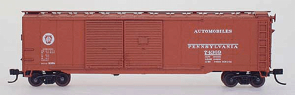 AAR 50' Standard Double-Door Boxcar - Ready to Run -- Pennsylvania Railroad (Boxcar Red w/white lettering & circle keystone herald)