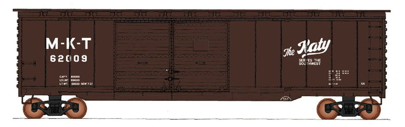 AAR 50' Standard Double-Door Boxcar - Ready to Run -- Missouri-Kansas-Texas (Boxcar Red, Katy Logo)