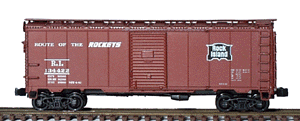 1937 AAR 40' Boxcar - Ready to Run -- Rock Island (Boxcar Red, white lettering)