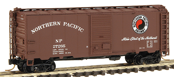 10'6" Modified 1937 AAR 40' Boxcar - Ready to Run -- Northern Pacific (Boxcar Red, Main Street of The Northwest Slogan)