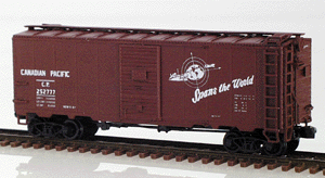 Modified AAR 40' Boxcar w/4-4 Improved Drednaught End - Ready to Run -- Canadian Pacific (Mineral Red) w/8 Rung Ladder