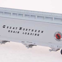 ACF 4650 Cubic Foot 3-Bay Covered Hopper - Ready to Run -- Great Northern (1966, gray, black, Slanted Lettering, red Rocky Logo)