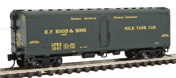 General-American Pfaudler (GPEX) 40' Steel Milk Tank Car - Ready to Run -- H.P. Hood & Sons