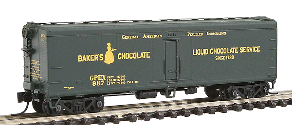 General-American Pfaudler (GPEX) 40' Steel Milk Tank Car - Ready to Run -- Baker's Chocolate