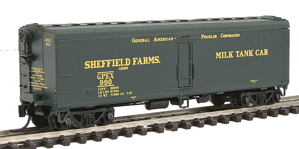 General-American Pfaudler (GPEX) 40' Steel Milk Tank Car - Ready to Run -- Sheffield Farms