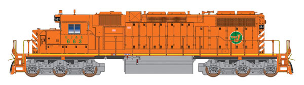 EMD SD38-2 w/DCC -- Elgin, Joliet & Eastern (orange, white, green, The J Circle Logo)