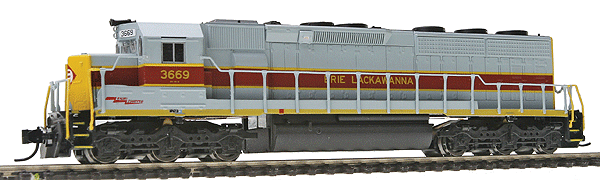EMD SD45-2 - Standard DC -- Erie Lackawanna (gray, maroon, black, yellow)