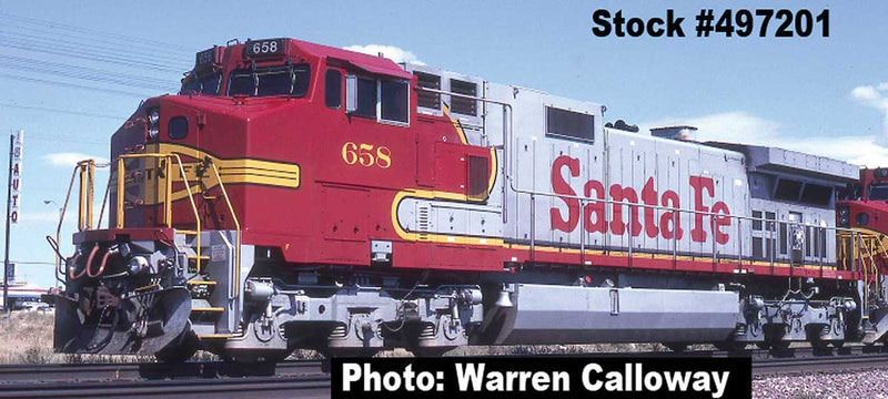 GE C44-9W - DCC -- Santa Fe (Warbonnet, silver, red)