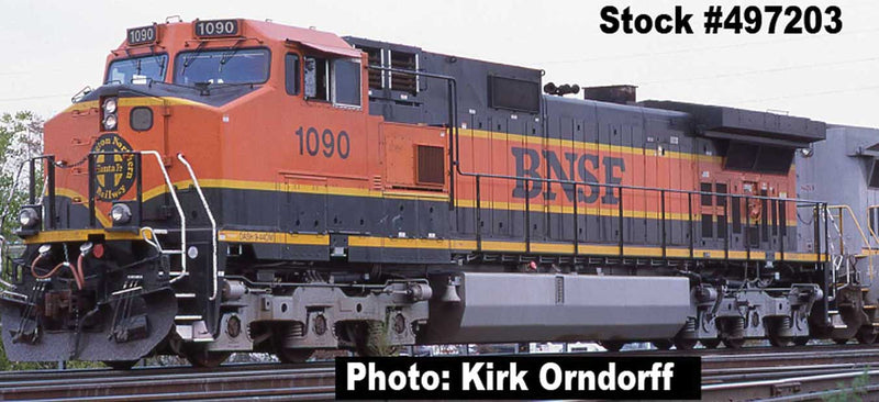 GE C44-9W - LokSound and DCC -- Burlington Northern Santa Fe (H1, green, orange, yellow)