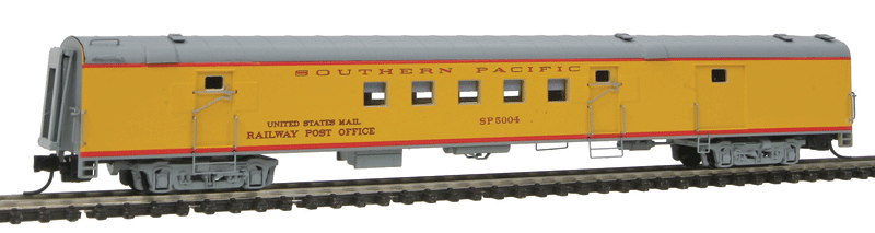 Centralia Car Shops 85' Smooth-Side Railway Post Office - Ready to Run -- Southern Pacific (UP City of San Francisco Scheme, Armour Yellow, gray)