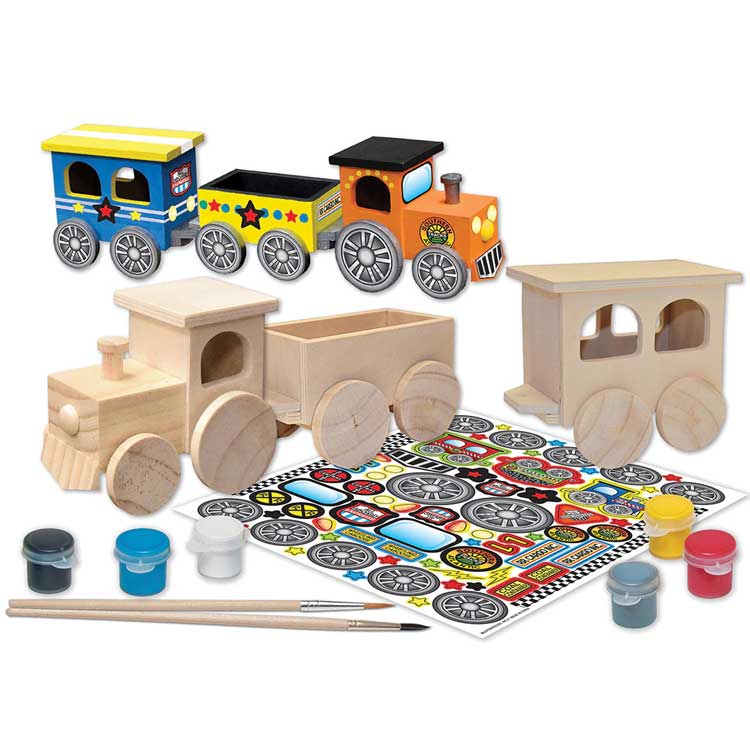 Toy Train Wood Paint Kit-2