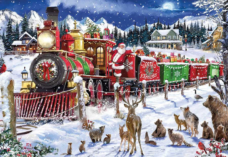 Christmas Train & Santa Cards -- 10 Cards