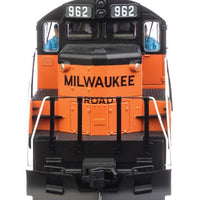EMD GP9 Phase II with Chopped Nose - Standard DC -- Milwaukee Road #962 (orange, black; rebuild w/GP20 ID plate)