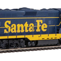 EMD GP9 Phase II with High Hood - Standard DC -- Santa Fe #718 (blue, yellow)