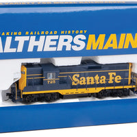 EMD GP9 Phase II with High Hood - Standard DC -- Santa Fe #725 (blue, yellow)