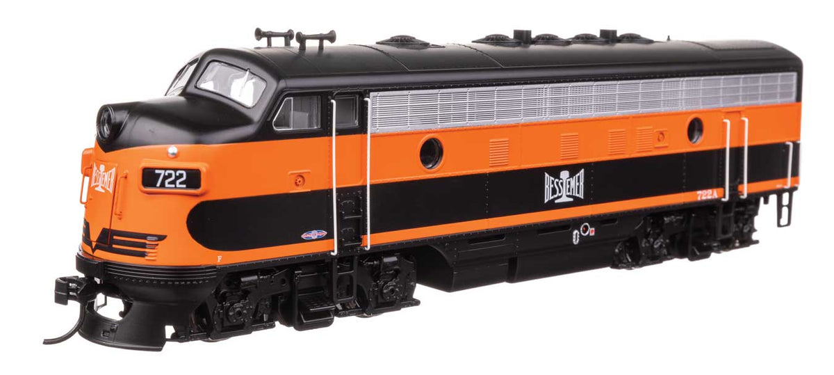 EMD F7 A-B Set - Standard DC -- Bessemer & Lake Erie #722A, 722B-1