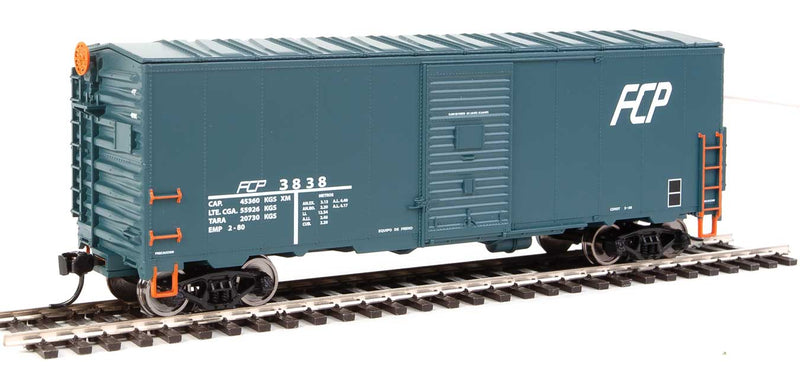 40' Association of American Railroads (AAR) Modernized 1948 Boxcar -- Ferrocarril del Pacifico #3838 (blue-green, white)-1