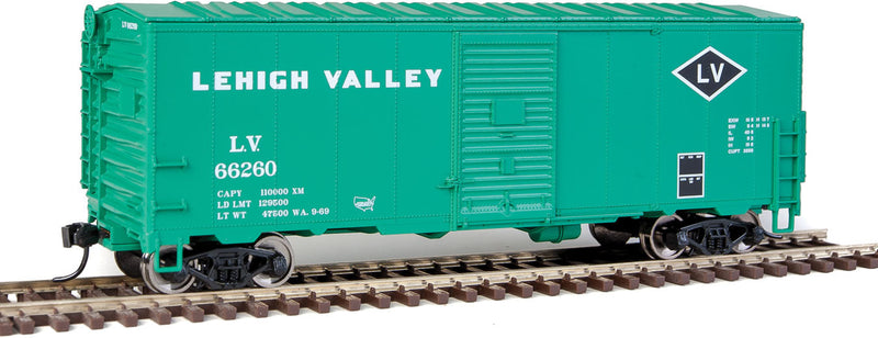 40' Association of American Railroads (AAR) Modernized 1948 Boxcar -- Lehigh Valley #66260 (green, white, black; Diamond Logo)-1