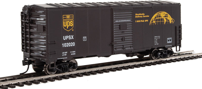 40' Association of American Railroads (AAR) Modernized 1948 Boxcar -- United Parcel Service(R) UPSX #102020 (brown, gold; Bow Tie Logo)-1