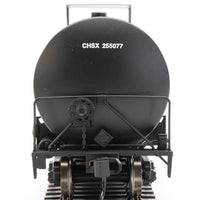 Trinity 25,000-Gallon Tank Car - Ready to Run -- Cenex Harvest States Cooperative CHSX #255077 (black, white, yellow stripes)