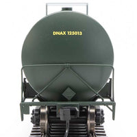 Trinity 25,000-Gallon Tank Car - Ready to Run -- Dana Transportation DNAX #125013 (black, yellow stripes & Railcare logo)