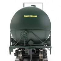 Trinity 25,000-Gallon Tank Car - Ready to Run -- Dana Transportation DNAX #125032 (black, yellow stripes & Railcare logo)
