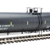 Trinity 25,000-Gallon Tank Car - Ready to Run -- GATX Corporation GATX #210943 (black, white, yellow conspicuity stripes)