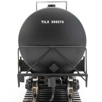 Trinity 25,000-Gallon Tank Car - Ready to Run -- Trinity Industries Leasing TILX #250375 (black, white, yellow stripes)