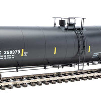 Trinity 25,000-Gallon Tank Car - Ready to Run -- Trinity Industries Leasing TILX #250379 (black, white, yellow stripes)