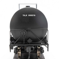 Trinity 25,000-Gallon Tank Car - Ready to Run -- Trinity Industries Leasing TILX #250379 (black, white, yellow stripes)