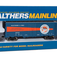 40' Association of American Railroads 1944 Boxcar - Ready to Run -- Baltimore & Ohio #467077 (blue, silver, orange; Time-Saver Service Logo)