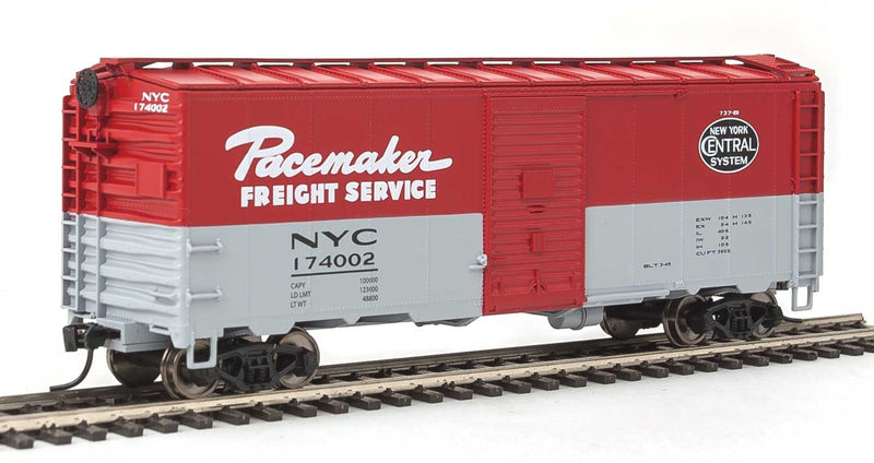 40' Association of American Railroads 1944 Boxcar - Ready to Run -- New York Central #174002 (red, gray; "Pacemaker Freight Service" Slogan)-1