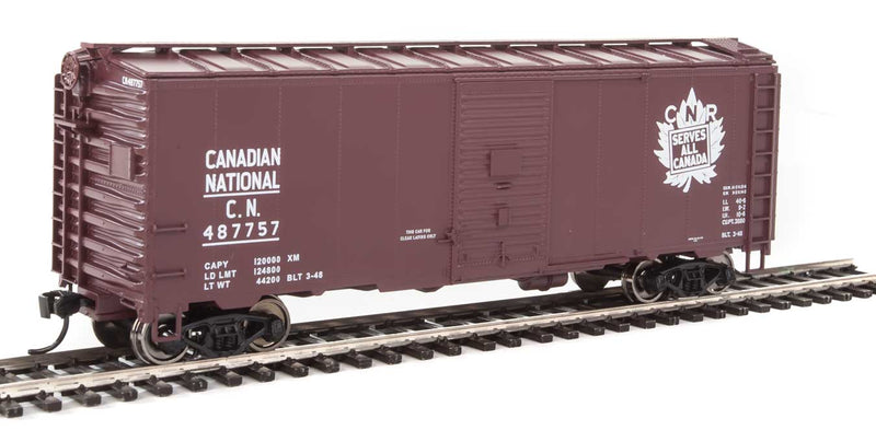 40' Association of American Railroads 1944 Boxcar - Ready to Run -- Canadian National #487757 ("CNR Serves All Canada" Graphic)-1