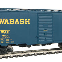 40' Association of American Railroads 1948 Boxcar - Ready to Run -- Wabash #750 (blue, yellow; Flag Logo)
