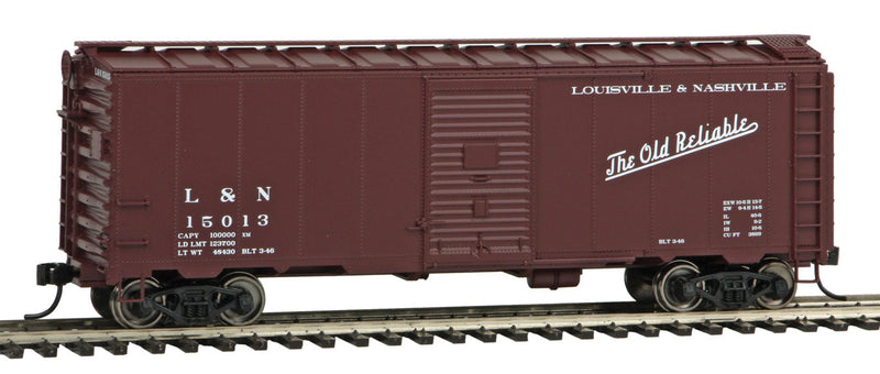 40' AAR 1944 Boxcar - Ready to Run -- Louisville & Nashville #15013 (Boxcar Red, Old Reliable Slogan)-1