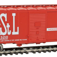 40' AAR 1944 Boxcar - Ready to Run -- Minneapolis & St. Louis #53210 (red, white; Billboard M&St.L, Peoria Gateway