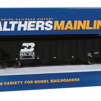 50' 100-Ton 4-Bay Hopper - Ready to Run -- Burlington Northern #549018 (black, white; Later Medium Logo Over Car Number