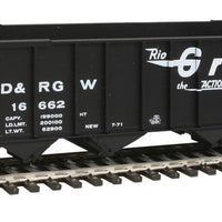 50' 100-Ton 4-Bay Hopper - Ready to Run -- Denver & Rio Grande Western(TM) #16662 (black, white; Flying Grande)