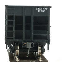 50' 100-Ton 4-Bay Hopper - Ready to Run -- Denver & Rio Grande Western #16980 (black, Flying Grande)
