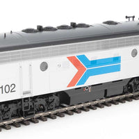 EMD F7A - ESU Sound and DCC -- Amtrak(R) #102 (Phase I; silver, red, blue, black)