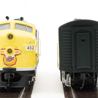 EMD F7 A-B Set - ESU Sound and DCC -- Chicago & North Western(TM) #402, 411 (yellow, green, black, silver)