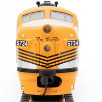 EMD F7 A - ESU Sound and DCC -- Denver & Rio Grande Western(TM) #5734 (Grande Gold, silver, black)