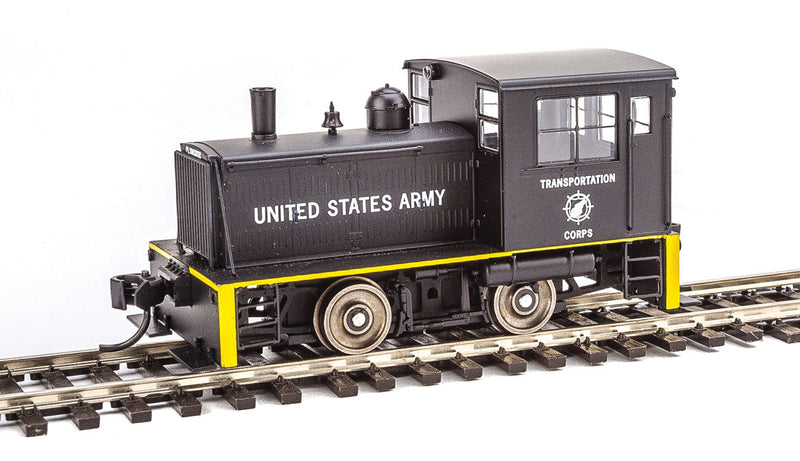 Plymouth ML-8 Industrial Switcher - DCC only -- United States Army Transportation Corps (black, yellow)-1