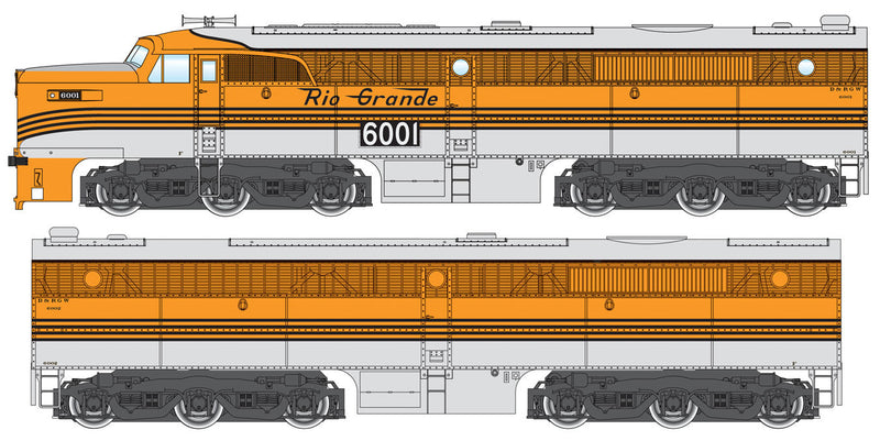 Alco PA - PB SoundTraxx(R) Sound & DCC -- Denver & Rio Grande Western(TM) #6001, #6002 (1952 Prospe*PROJECT CANCELLED*