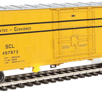 50' FGE Insulated Boxcar - Ready to Run -- Seaboard Coast Line #497973 (FGE Scheme; yellow, Black Stripes)