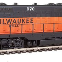EMD GP9 Phase II with Chopped Nose - ESU(R) Sound and DCC -- Milwaukee Road #970 (orange, black; Large Milwaukee Name, GP20 Nameplate)