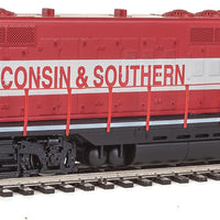 EMD GP9 Phase II with Chopped Nose - ESU(R) Sound and DCC -- Wisconsin & Southern #753 (red, gray, white)
